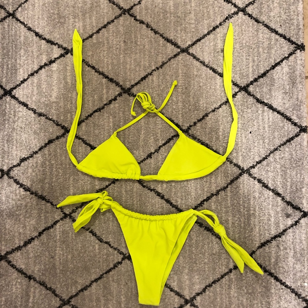 Lime green cheeky bikini